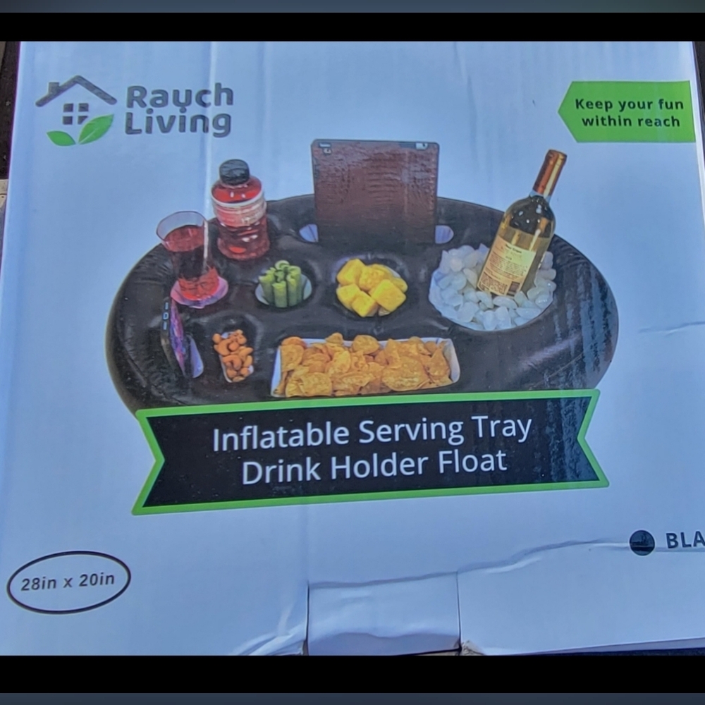 Ranch Living Inflatable Serving Tray Drink Holder Float 28inx20in